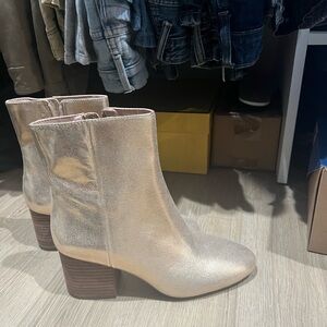 J. Crew Gold Ankle Booties